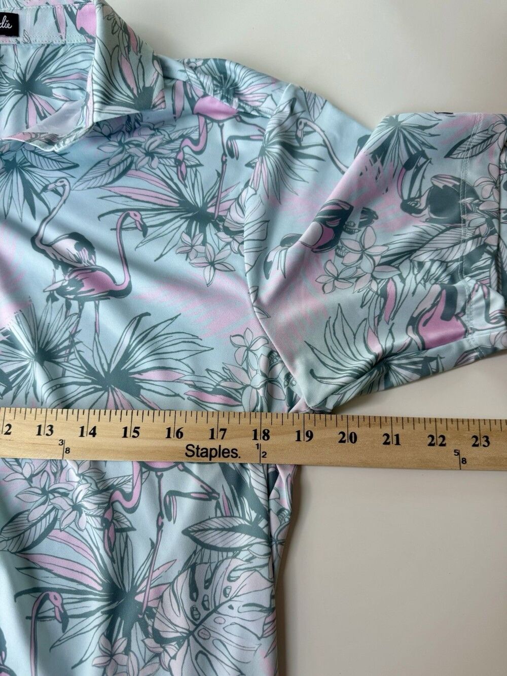 Bad Birdie Bird Watch Men's Flamingo Polo M Tropical Golf Performance - Picture 7 of 9